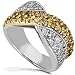 One of a Kind 18K Gold 5/8ctw Diamond & Sapphire Cocktail Ring (GH/VS-SI)