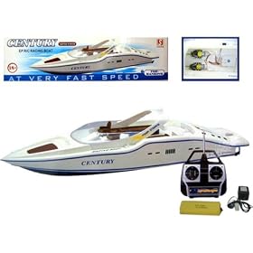 World Racing white blue 30 Inch Century EP R C Racing Boat RTR � 7004 by World Racing