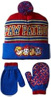 Nickelodeon Little Boys' Paw Patrol Pom Hat and Mitten Set