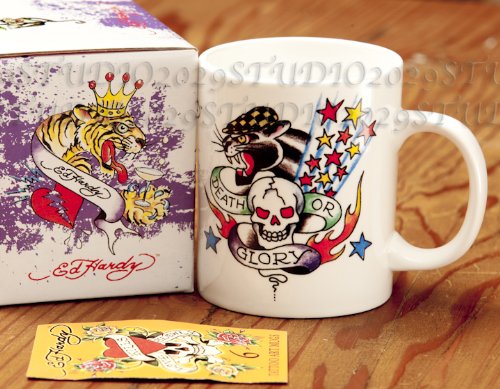 Ed Hardy Death or Glory Ceramic Coffee Mug