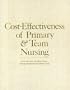 Cost-Effectiveness of Primary and Team Nursing