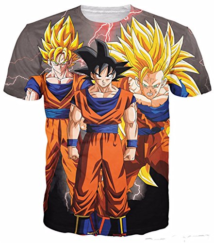 Goku Kakarot Son Goku Super Saiyan Forms Drangon Ball Z 3D T-shirt (M)