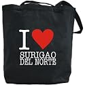 Canvas Tote Bag Black " Love Classic Surigao " Philippines City