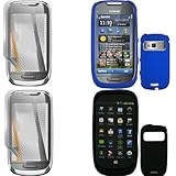 iNcido Brand Nokia C7-00/Astound Combo Rubber Blue Protective Case Faceplat ....