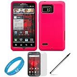 Hot Pink Premium Soft Silicone Skin Cover for Verizon Wireless Droid Bionic ....
