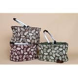 Pine Cone Folding Market Grocery Basket Shopping Tote-17" W