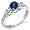 Enchanting 0.75 Carats Blue Sapphire Ring in Sterling Silver Rhodium Finish Size 5