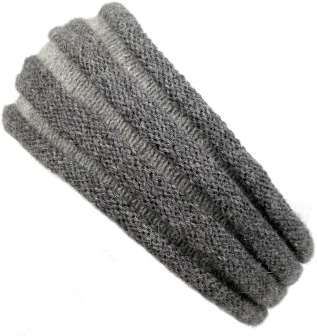 Alpaca Headband "Accordion" Organic Dyes Fair Trade Bolivia 100% Alpaca - Grey