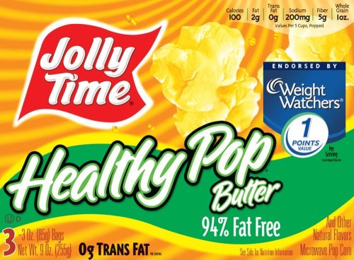 Jolly Time Healthy Pop Microwave Popcorn, Butter Flavor, 3-Count Boxes (Pack of 12)
