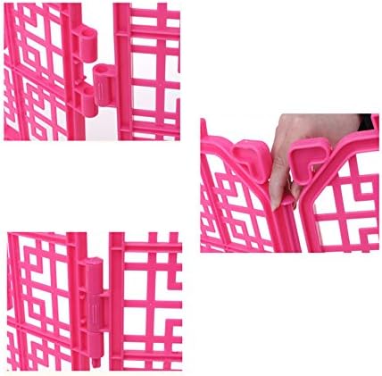 Mastone Plastic Indoor/outdoor Playpens, Infant Safety Gate , Play Yard for Babies Portable(8pc, Pink)