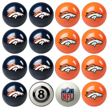 Denver Broncos NFL Home vs. Away Billiard Balls Full Set (16 Ball Set) by Imperial International