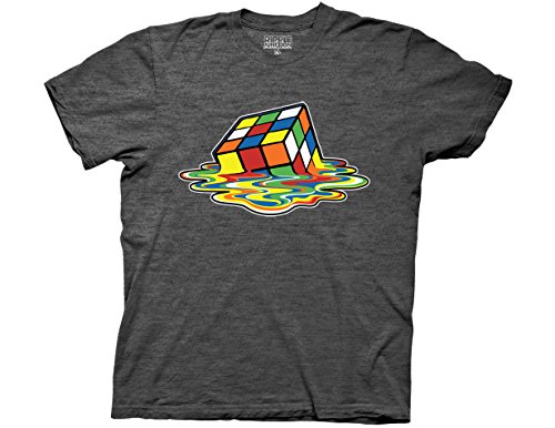 Ripple Junction Rubiks Cube Melting Cube Adult T-Shirt Small Heather Charcoal