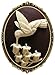 Yspace Hummingbird Brooch Pin Shield Decor Antique Brass Cameo Fashion Jewelry Pouch for Gift (Hummingbird)