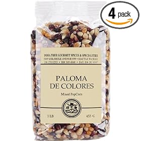 India Tree Paloma de Colores(Mixed) PopCorn, 16-Ounce Packages (Pack of 4)