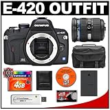 Olympus Evolt E-420 Digital SLR Camera with Olympus Zuiko ED 12-60mm f/2.8-4.0 SWD Digital Lens + 4GB CompactFlash Card + Spare BLS-1 Battery + Case + Cameta Bonus Accessory Kit