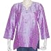 Long Sleeve Purple Shirt Womens Silk Top Blouse Embroidery Size M