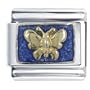 Butterfly On Blue Animal Italian Charms