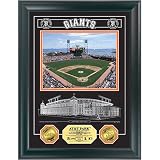 At&T Park Archival Etched Glass W/ Two Gold Coins
