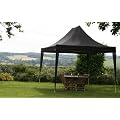 4.5mtr x 3mtr Black Pop Up Gazebo, FULLY WATERPROOF, with Four Side Panels and Carry Bag