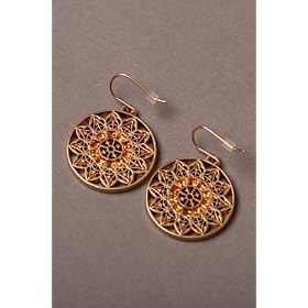 Topaz Stained Glass Window Gold Earrings by Nicole Miller