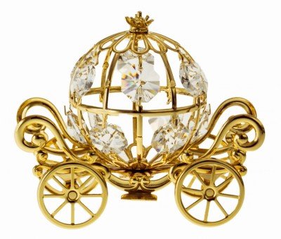 New Swarovski Spectra Crystal 24k Gold Plated Grand Coach 4