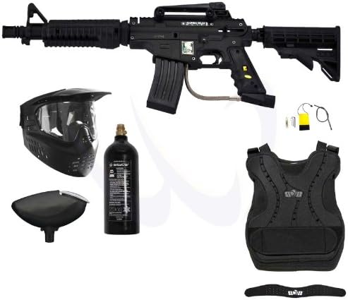 Tippmann US Army Alpha Black ELITE eGrip Paintball Gun Armor Combo