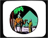 Mouse Pad with camel, desert, bacterin, monument, egypt, pyrmid, landmark