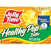 Jolly Time Healthy Pop Microwave Popcorn, Butter Flavor, 3-Count Boxes (Pack of 12)