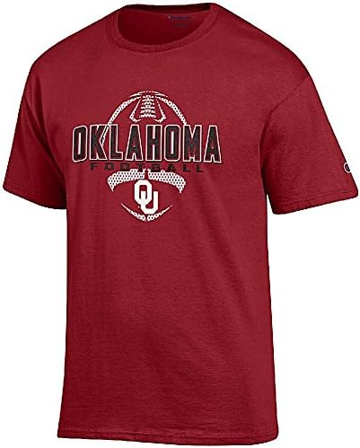 Oklahoma Sooners Crimson Football Short Sleeve T Shirt by Champion (X-Large)
