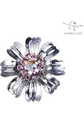 Loches Lynn Sunflower & Pink Crystal Stamen Fashion Brooch Pendant (B-10534G)