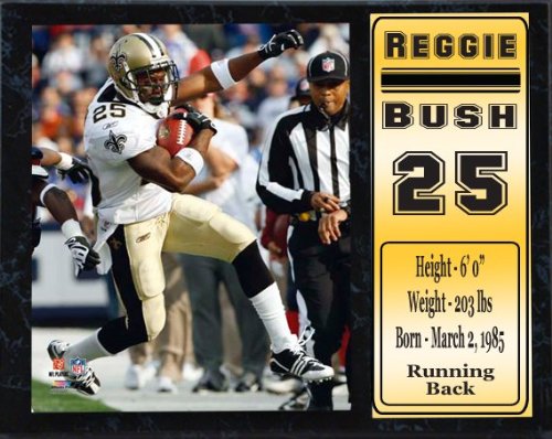 Encore Select 520-FBNO25 New Orleans Saints Reggie Bush 12 in. x 15 in. Plaque