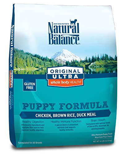 Natural Balance Puppy Formula Original Ultra Whole Body Health Chicken, Brown Rice & Duck Meal Dry Dog Food, 14-Pound
