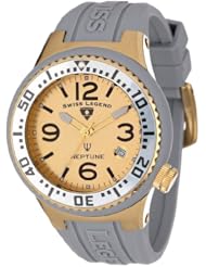 Swiss Legend Womens 11044P-YG-014 Neptune Gold Tone Dial Grey Silicone Watch