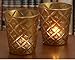 The Bombay Company Set of 2 Gold Star Etched Glass Tealight Holders, 3.5 in. x 3.9 in.