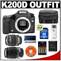 Pentax K200D Digital SLR Camera with Pentax SMC DA 18-55mm AL II Zoom Lens + Pentax SMC DA 50-200mm ED Zoom Lens + 4GB SDHC Card + Batteries and Charger + Case + Cameta Bonus Accessory Kit