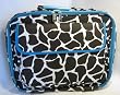 Giraffe Print Blue Trim Padded Laptop Bag