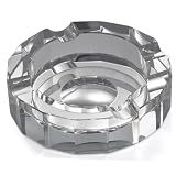 Round Crystal Mirrored Four Cigar Ashtray