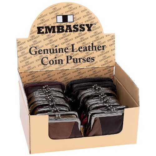 Embassy 24pc Solid Genuine Lambskin Leather Coin Purses In Countertop Display
Embassy 24pc Solid Genuine Lambskin Leather Coin Purses In Countertop Display