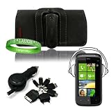 Quality BLACK Windows 7 OS HTC 7 MOZART SmartPhone Leather Case Holster with Optional Belt Clip & Attached Leather Button Latch + Compatible Windows 7 HTC 7 Mozart Car Charger + Live * Laugh * Love Vangoddy Wrist Band!!! Reviews 519 D6kuONL. SL160 Quality BLACK Windows 7 OS HTC 7 MOZART SmartPhone Leather Case Holster with Optional Belt Clip & Attached Leather Button Latch + Compatible Windows 7 HTC 7 Mozart Car Charger + Live * Laugh * Love Vangoddy Wrist Band!!! Reviews