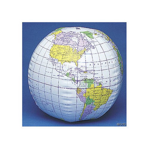 Buy Inflatable World Globe, 14 by Oriental Trading now!