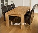 Ashley XL 2M OAK TABLE and 6 LEATHER DINING CHAIRS set