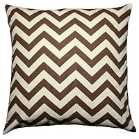 JinStyles Cotton Canvas Chevron Striped Accent Decorative Throw Pillow Covers