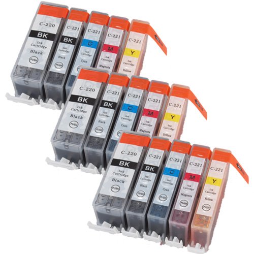 Sophia Global Compatible Ink Cartridge Replacement for Canon PGI-220 and CLI-221 (3 Large B...