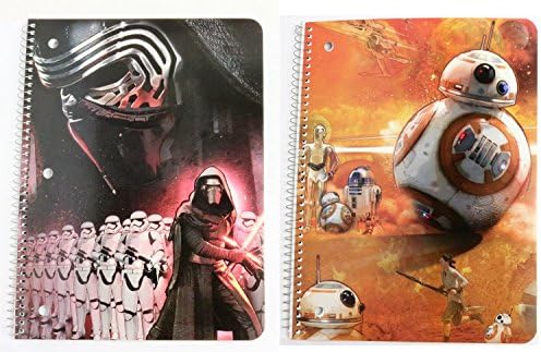 Star Wars Wide Ruled Spiral Notebook ( Khylo Ren &amp;Droid) 50 Sheets/100 Pages each