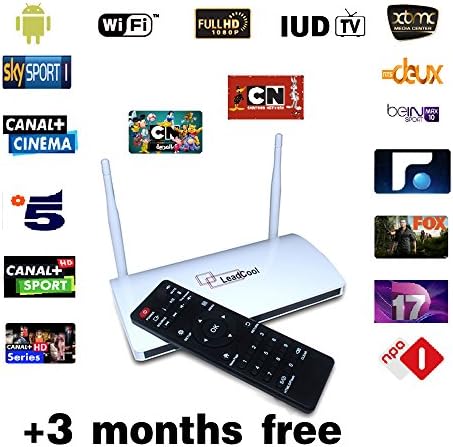 Italy TV UK IPTV Germany TV Box France Spain Greece Sweden Netherlands European 900+ Channels, LeadCool IPTV Box with 3 Months Free IPTV Account "IUD", Streaming Media Players Set Top Box