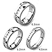 INBLUE Men's Wide 8mm Stainless Steel Eternity Ring Band CZ Silver Tone Wedding