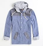 Modern Amusement Mens Anorak Long Sleeve Hooded Woven Shirt