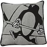 NHL Pittsburgh Penguins Big Logo Reverse Applique Pillow - Gray/Black