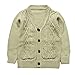 eTree Little Boys' 100% Cotton Cardigan Hemp Flowers Sweater Size 3T Beige
