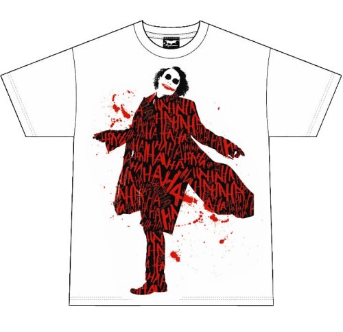 The Dark Knight Joker Covered In Laughter Men's T-Shirt (White)